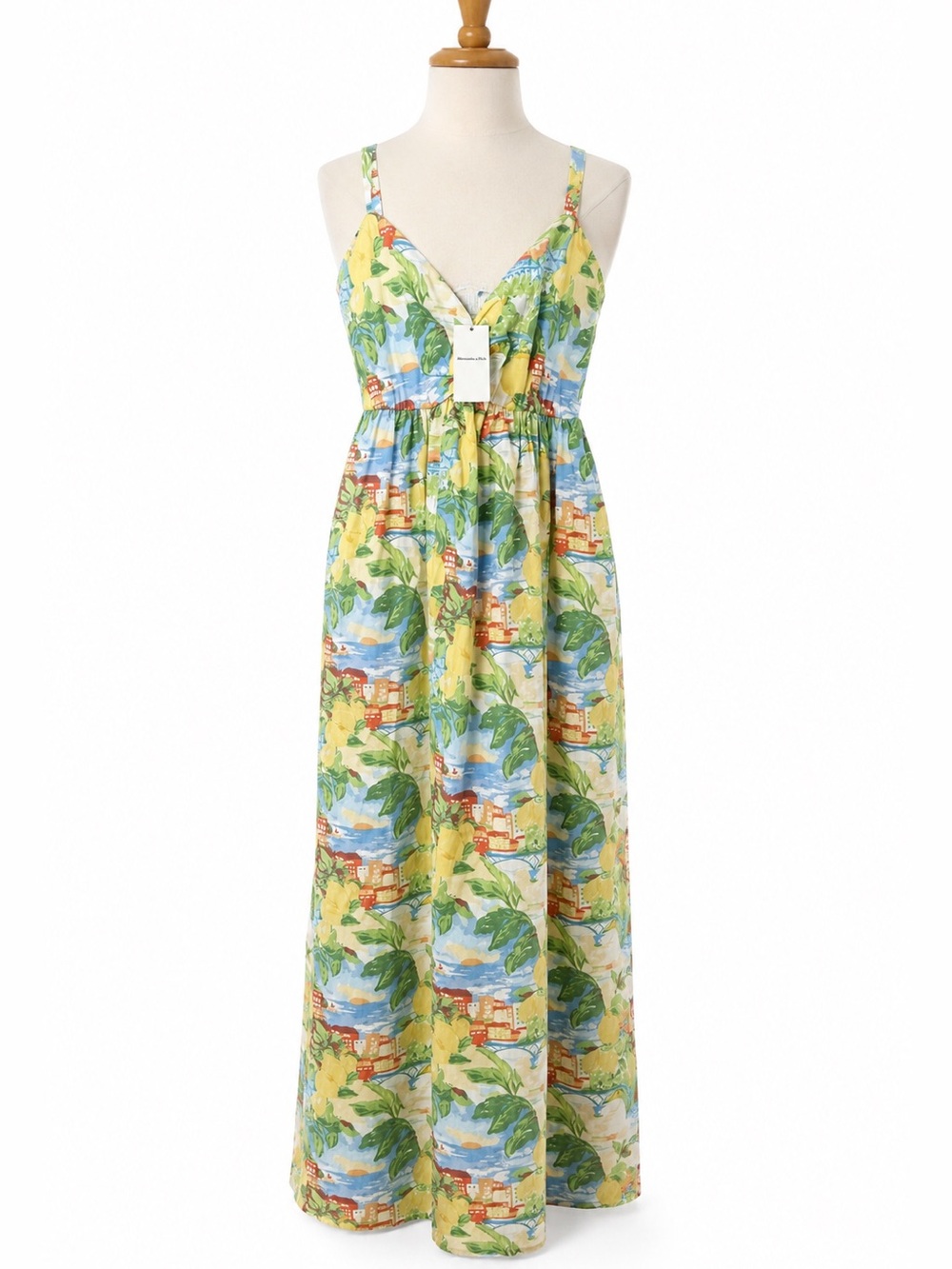 Abercrombie Maxi Dress Small Lemon Italian Summer Beachy Vibes